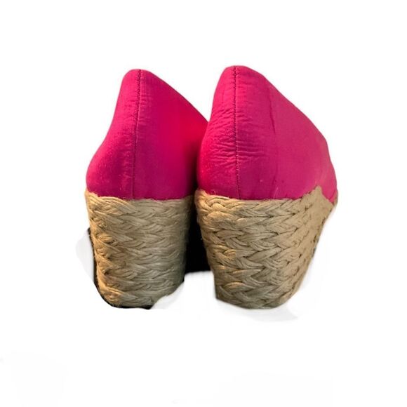 PINK FABRIC PEEP TOE WEDGE BY LAUREN RALPH LAUREN, Sz 9.5B - Picture 6 of 8